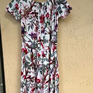Guadalupe Floral Maxi Dress in Red and Purple
